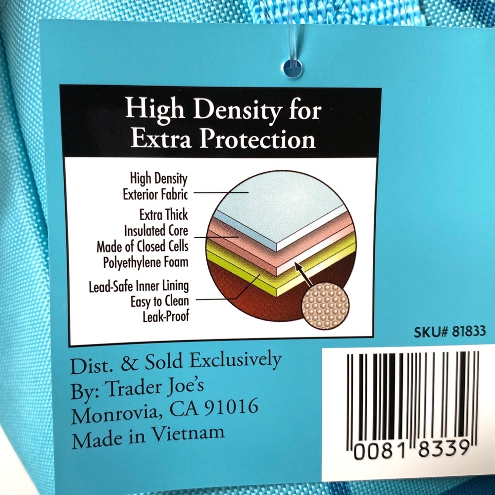 NWT Trader Joe’s Set of 2 MINI BLUE & MINI PEACH Insulated Cooler Bags. - Picture 9 of 10